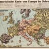 Satrische kaart van Europa in 1914