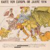 cartoon kaart van Europa uit 1914