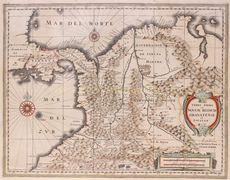 Panama, Colombia, Ecuador, Venezuela – Gerard Valck & Petrus Schenk, 1700