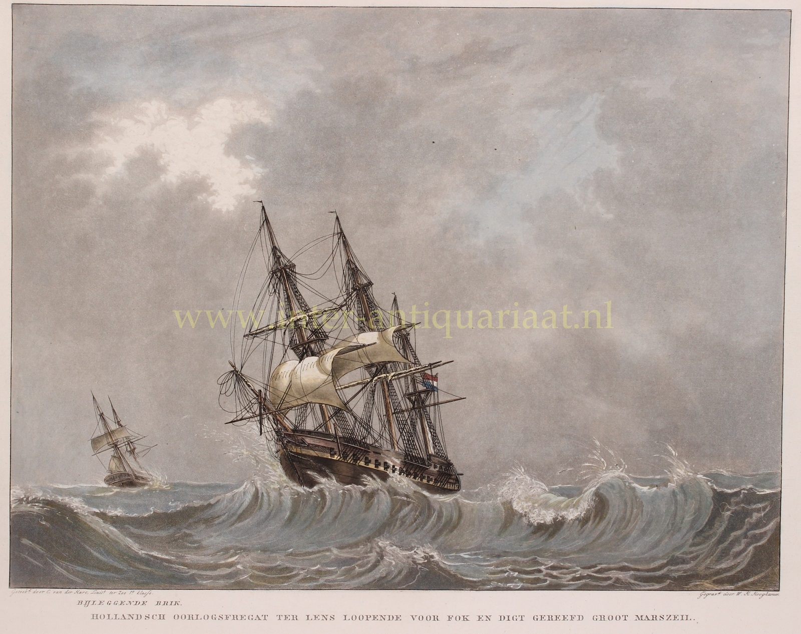 Hoogkamer-- W.H. - Dutch frigate - Willem Hendrik Hoogkamer after Christoffel van der Hart, c. 1830