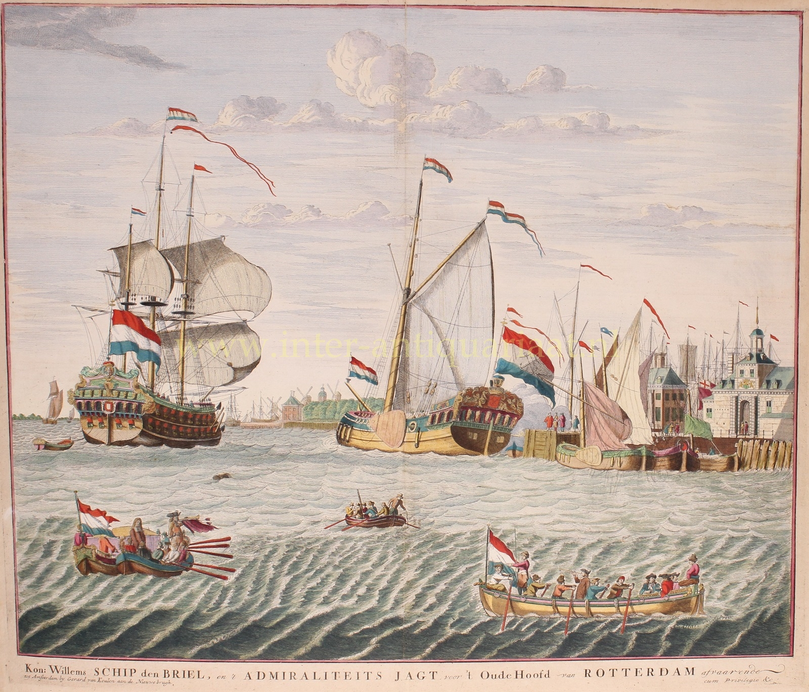 Keulen-- Gerard van - The Meuse before Rotterdam - Gerard van Keulen, after 1688