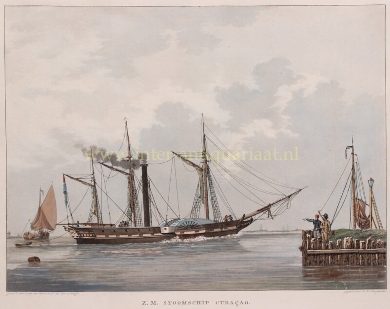 First steamship of the Dutch navy – Willem Hendrik Hoogkamer after Christoffel van der Hart, c. 1830