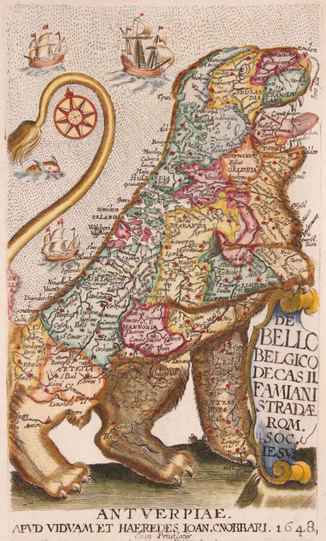 Dutch 17th century Lion Map