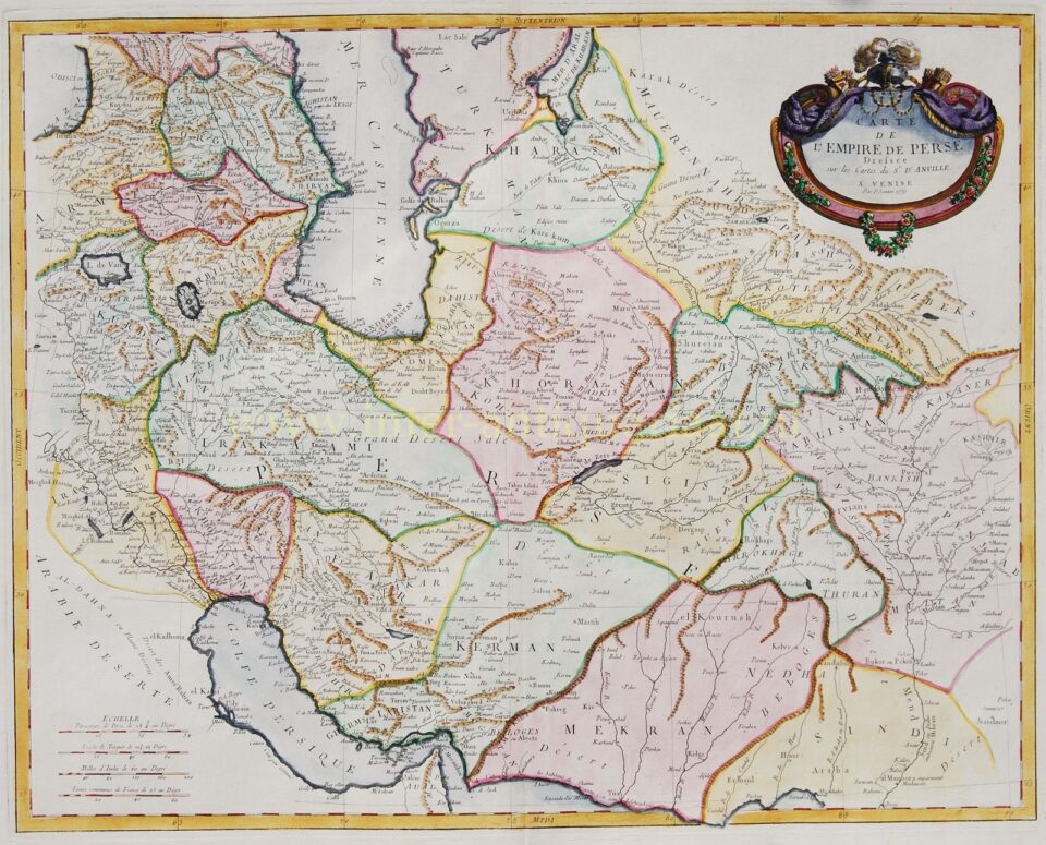 18e-eeuwse kaart van Perzië