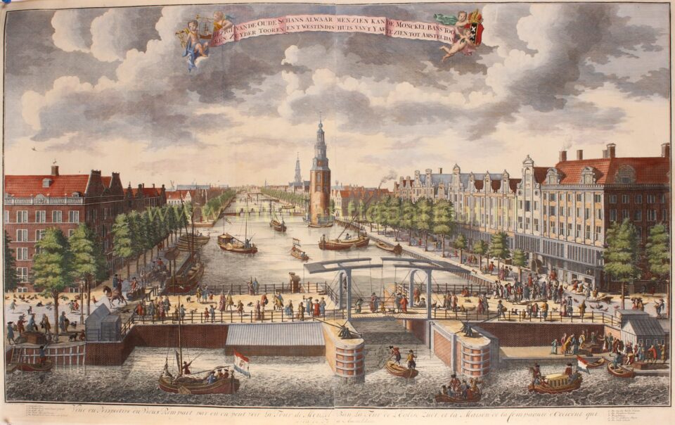 Gezicht op Oudeschans en Montelbaanstoren in Amsterdam 1702-1713