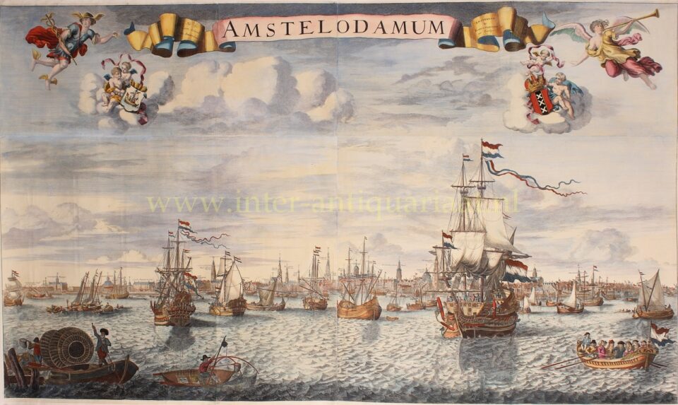 17e-eeuws gezicht op het IJ voor Amsterdam