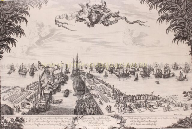 The fleet of William of Orange at Hellevoetsluis before the Glorious Revolution