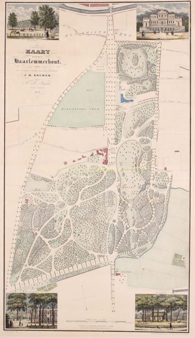 19e-eeuwse kaart van de Haarlemmerhout