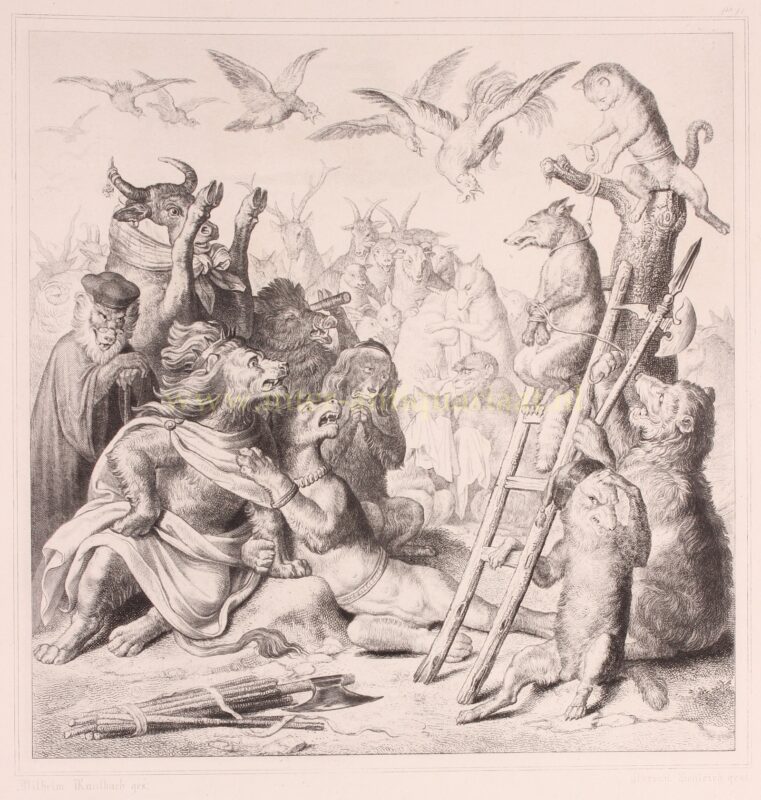 Reynaert the Fox – Adrian Schleich after Wilhelm Kaulbach, 1846