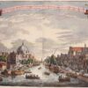 18e-eeuws gezicht op het Singel te Amsterdam. Ets met gravure vervaardigd door Jan Schenk naar een tekening van Abraham Rademaker.