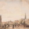 gezicht over het Spaarne op de Haarlemse binnenstad ca. 1780