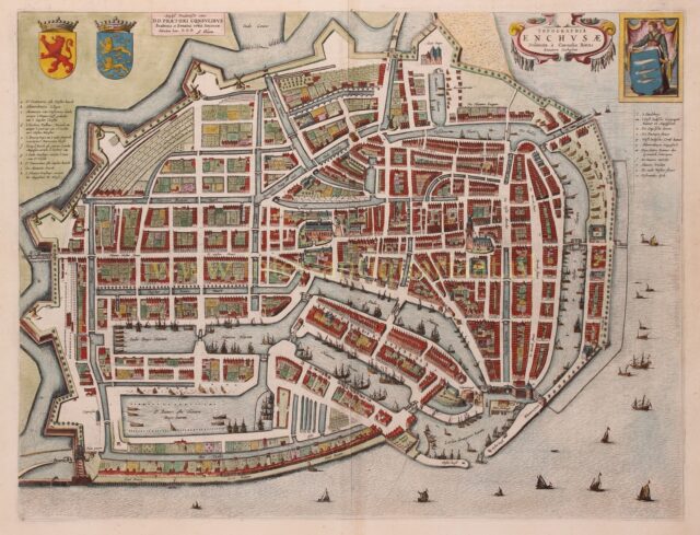 oude 17e-eeuwse kaart van Enkhuizen