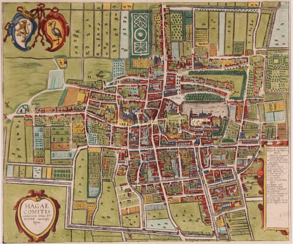 17e-eeuwse kaart van Den Haag