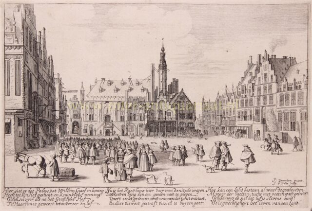 view of the Grote Markt in Haarlem, 1628