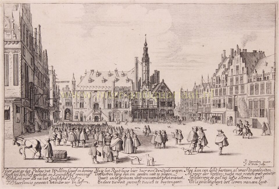 view of the Grote Markt in Haarlem, 1628