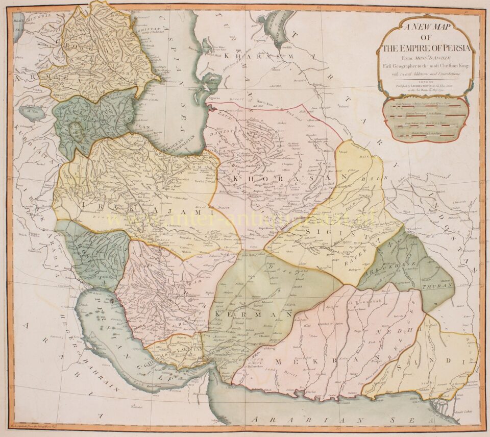 18th century map of the Persian Empire