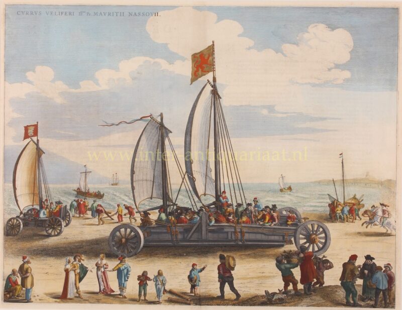 Land sailing, Maurice, Prince of Orange – Joan Blaeu, 1649