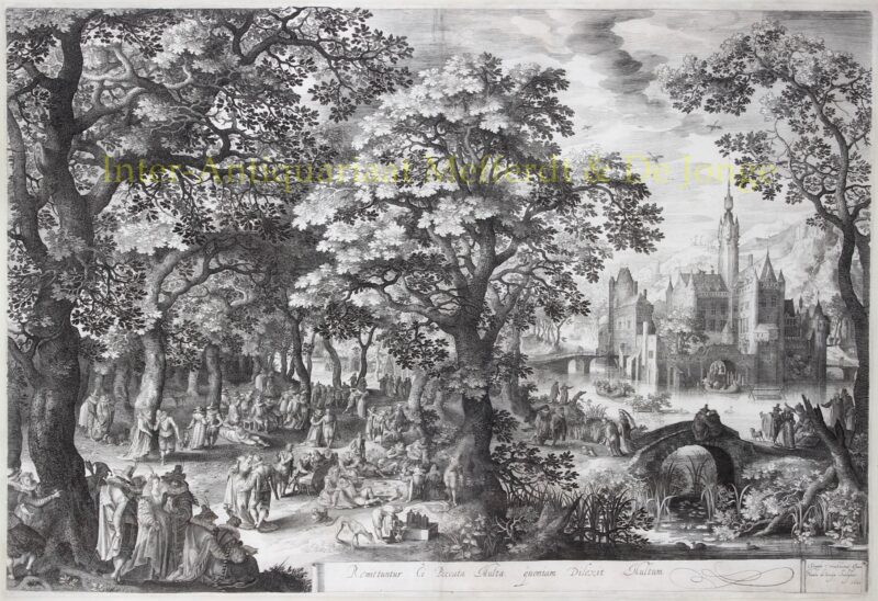 Party in a forest – Nicolaes de Bruyn after David Vinckboons, 1601