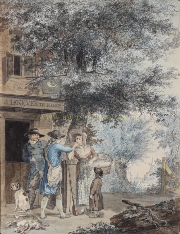 Company in front of an inn – Jacob Perkois, 1790