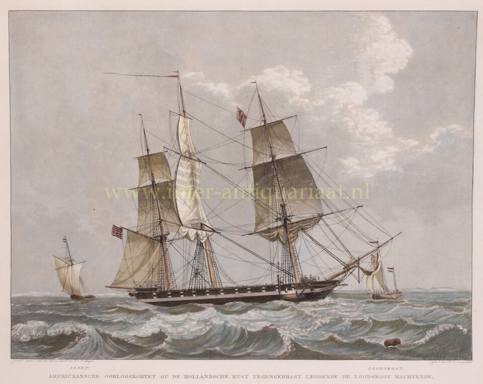 American corvette - Willem Hendrik Hoogkamer after Christoffel van der Hart, c. 1830