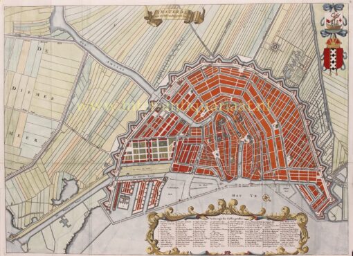 oude kaart Amsterdam 17e-eeuw