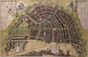 oude kaart van Amsterdam uit 1737-1737