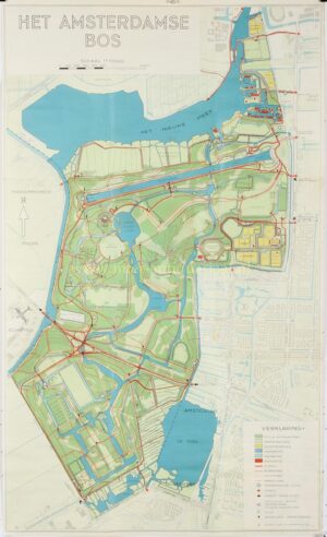 Amsterdamse Bos map published by the Amsterdam Public Works Department in 1960