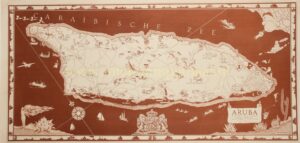 kaart van Aruba uit 1946 oude vintage litho