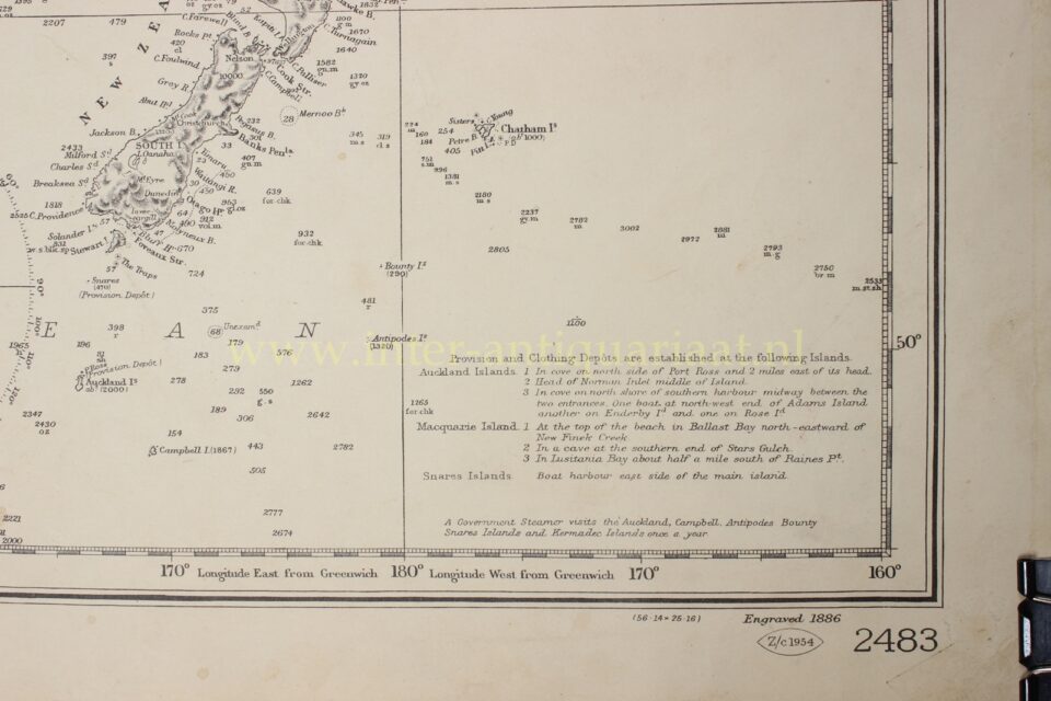 Atlantic and Indian Oceans with the western portion of Pacific Ocean - UK Hydrographic Office, 1956 (1886) - Image 7