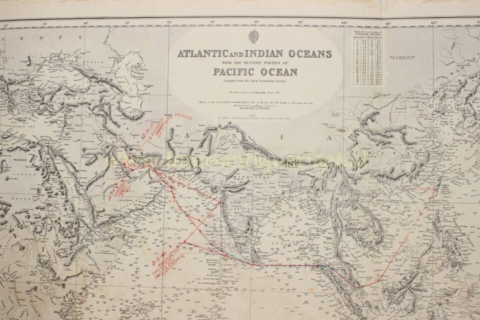 Atlantic and Indian Oceans with the western portion of Pacific Ocean - UK Hydrographic Office, 1956 (1886) - Image 2