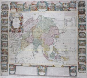 18th century wall map of Asia