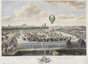 ballooning history original 18th century engraving