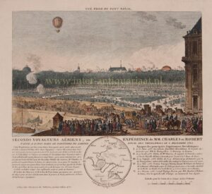 eerste vlucht met een waterstof ballon 1783