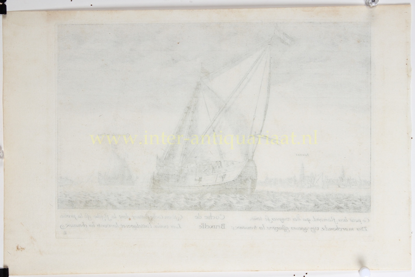 Passenger barge Antwerp-Brussels - after Wenceslaus Hollar, 2nd half 17th century - Image 2