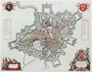 antique 17th century map of Breda