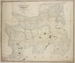 Antique map of Breda and western North Brabant by N. Kraft, 1842