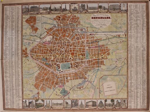 19th century map of Bruxelles