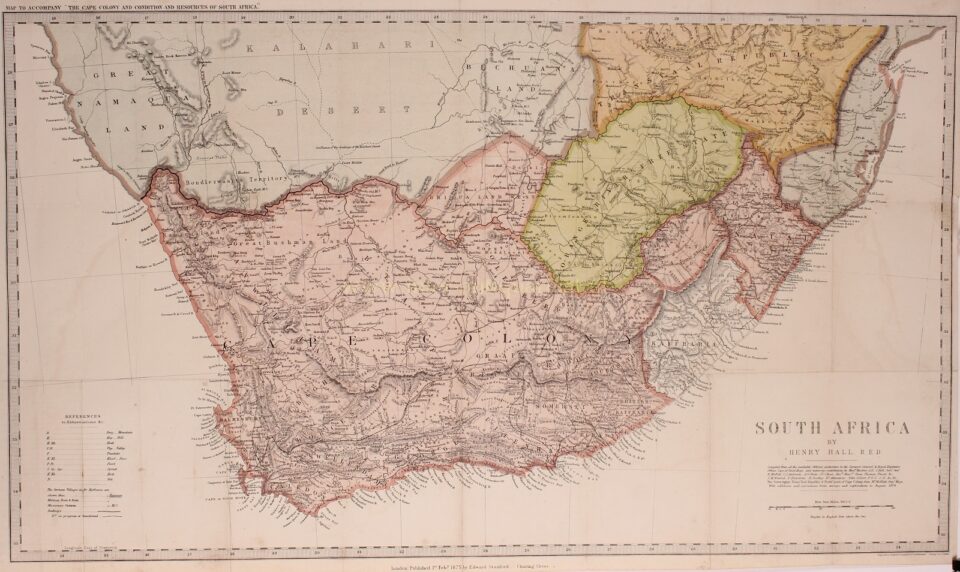 19e-eeuwse kaart van de Kaapkolonie