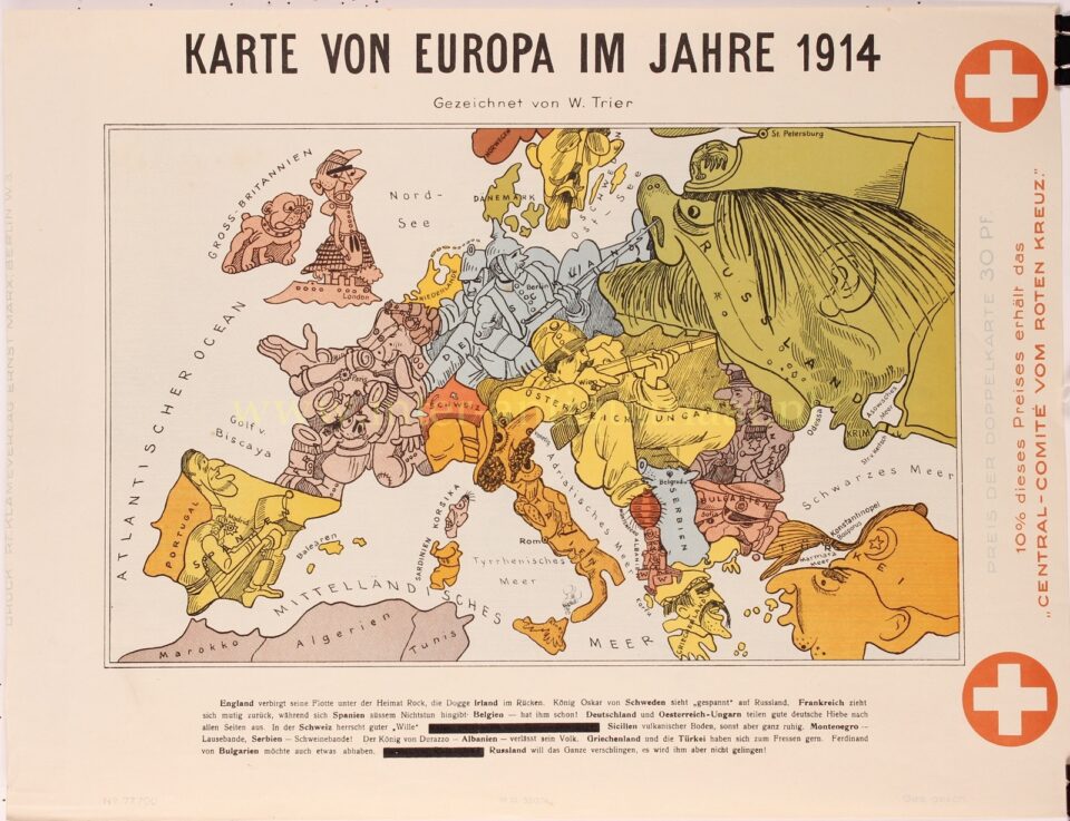 Cartoon map of Europe - Walter Trier, 1914 - Image 3