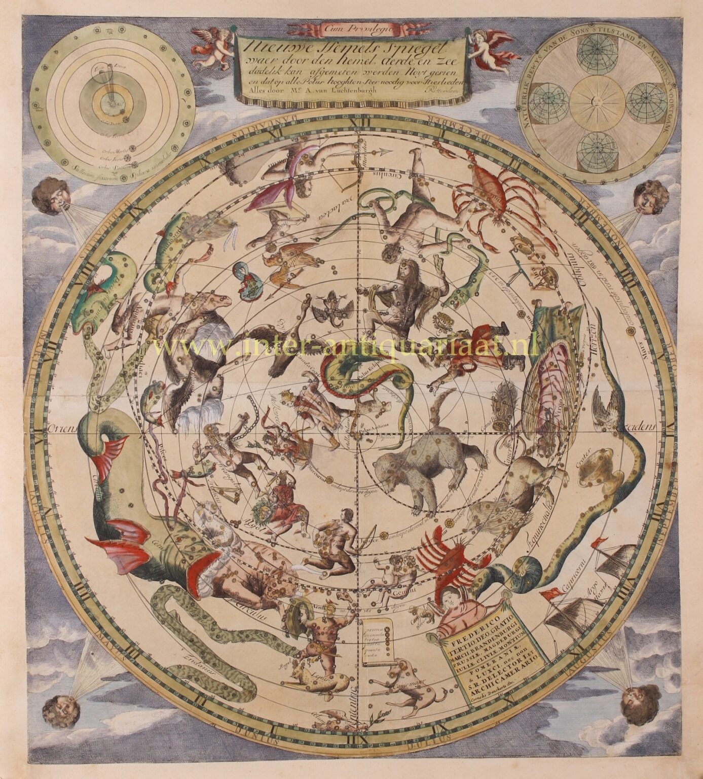 Celestial Chart- Andreas Luchtenburg + Cornelis Danckerts, c. 1695