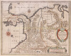 17e-eeuwse kaart van Midden- en Zuid Amerika