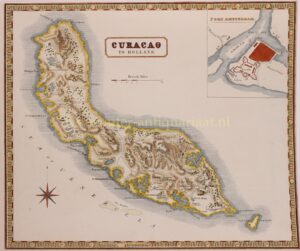 oude kaart van Curacao