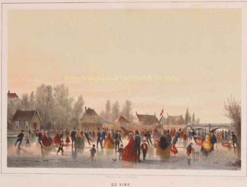 schaatsen op het Galgewater bij de Oude Vink, 19e-eeuw