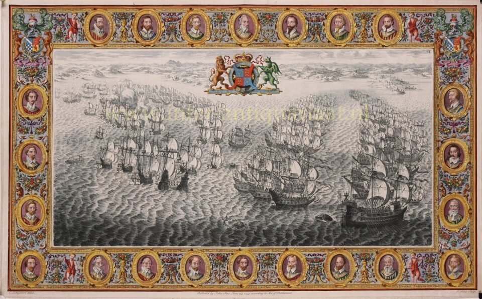 Spanish armada defeat - John Pine, 1736