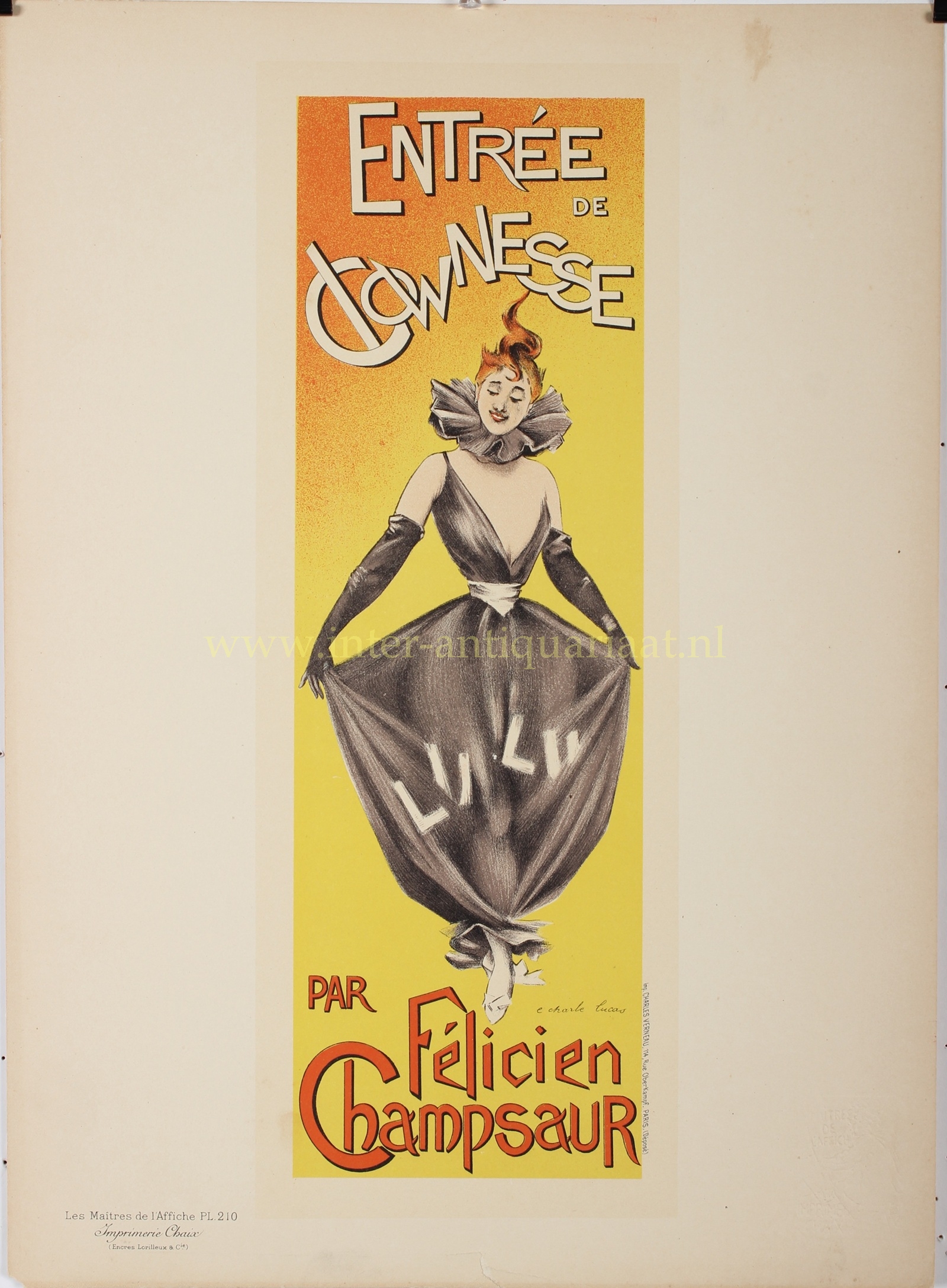 Antique French clown poster of Lulu by E. Charle Lucas, Les Maîtres de l’Affiche, 1900