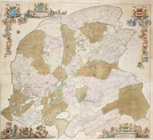 Vegelin Map of Friesland, 1739, by Ottens and Van Dessel after Bernardus Schotanus