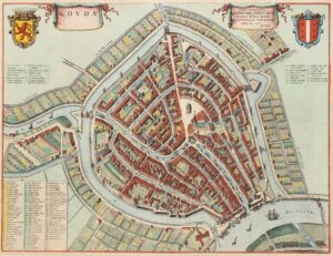 17th centrury map of Gouda by Joan Blaeu