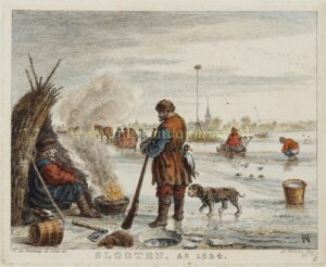 Winter scene - Hendrick Avercamp + Simon Fokke, mid 18th century