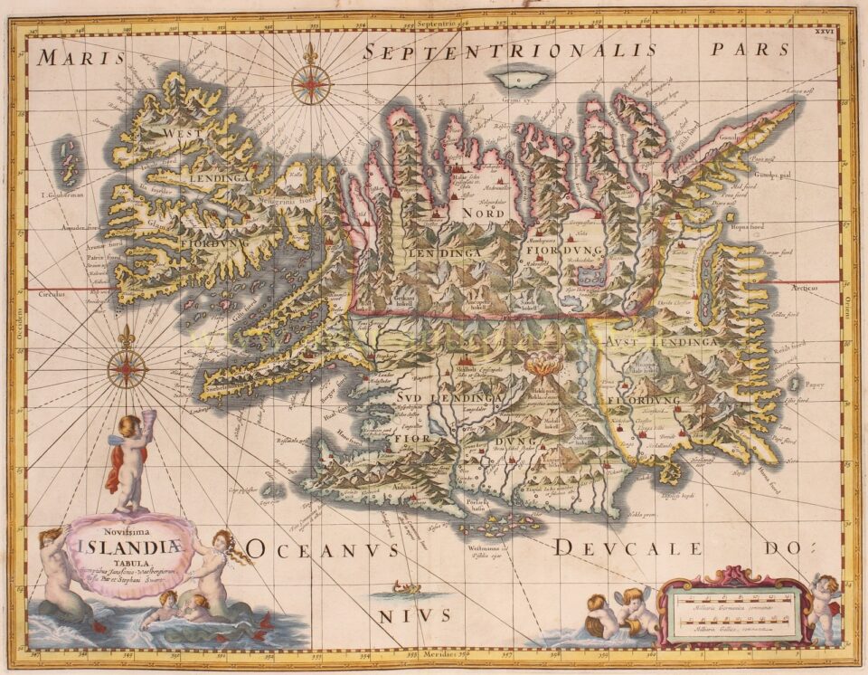 17th century map of Iceland