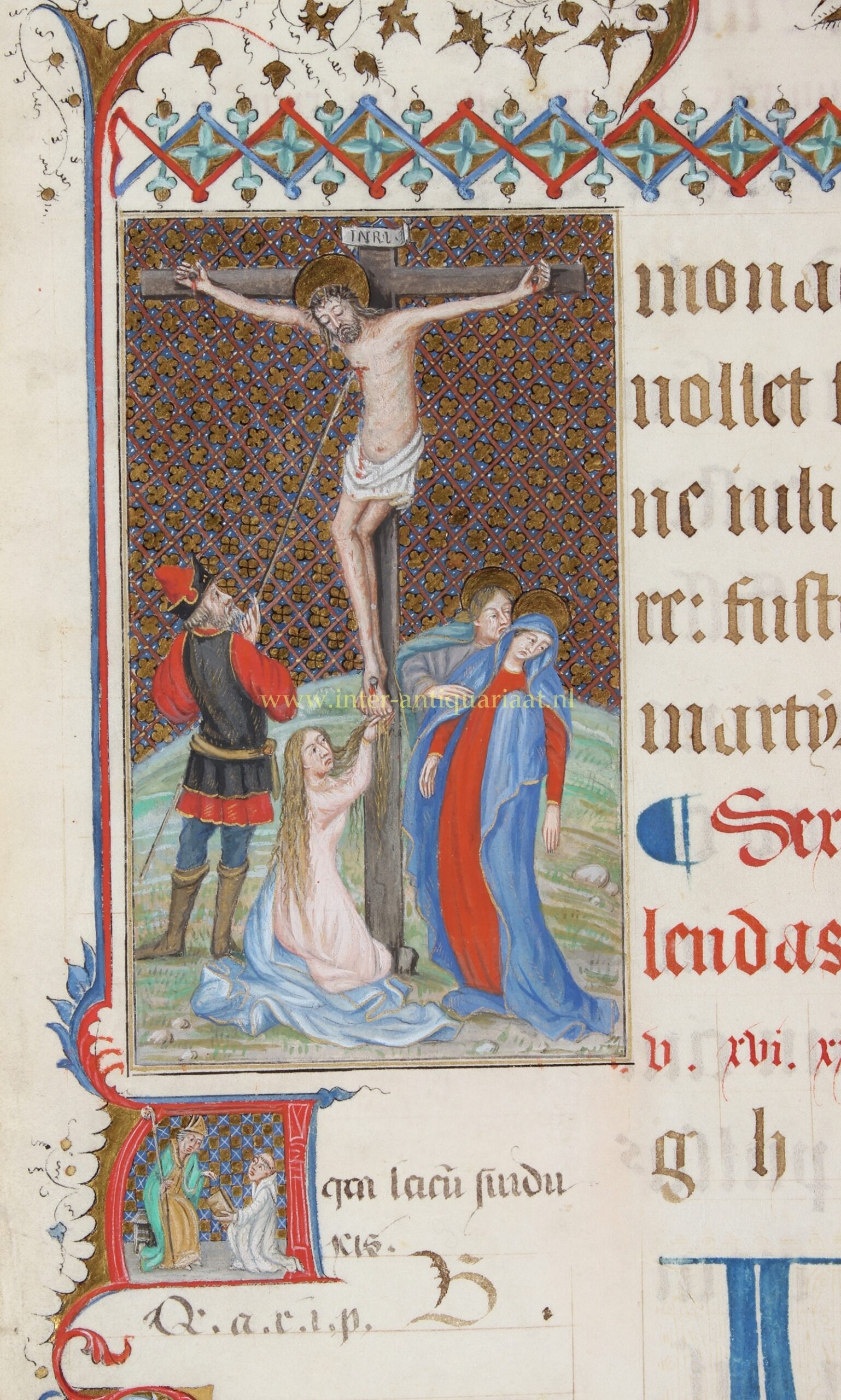 Illuminated manuscript leaf - France, 16th + 19th Century - Image 3